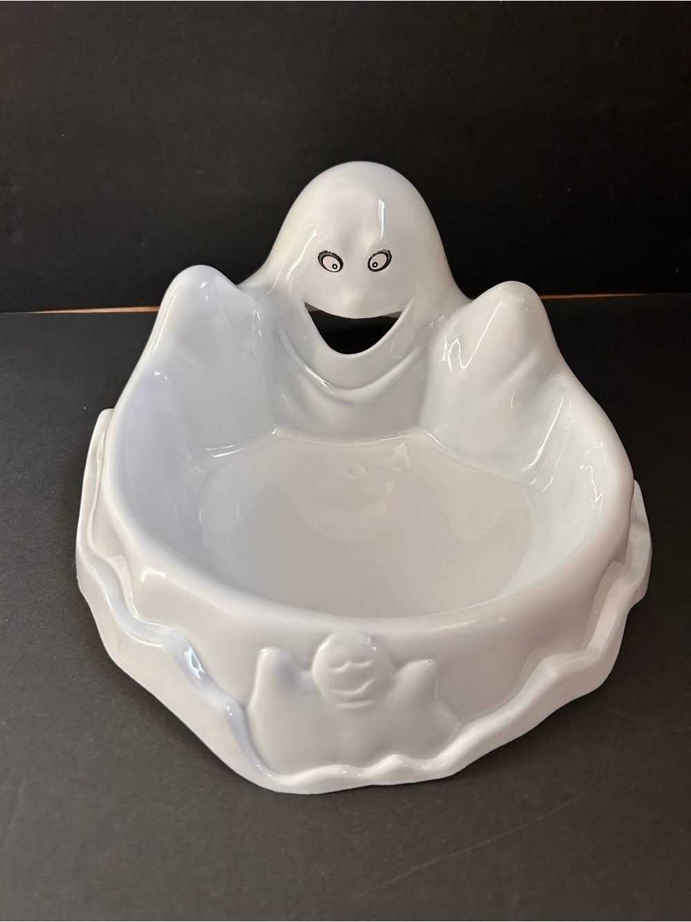 Vintage 90s Halloween Ghost Plastic Candy Dish👻